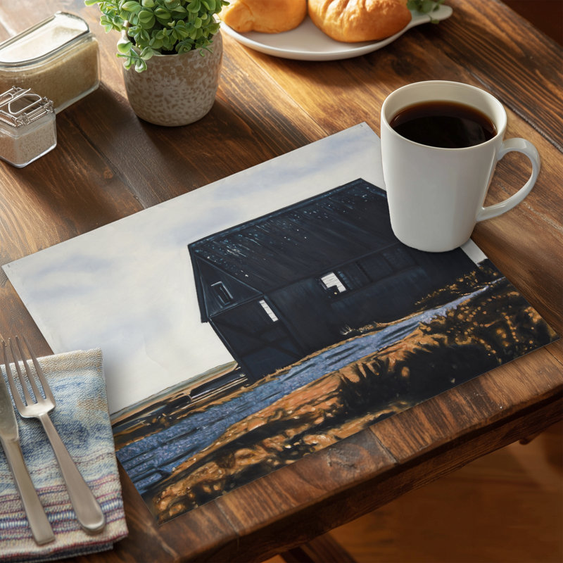 Abandoned Barn Leaves Bedroom Landscape Polyester Placemat