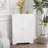 White Narrow Floor Corner Cabinet With Adjustable Shelf And 2 Doors - For Bathroom, Kitchen, Living Room Decorative Storage In Delightful Organization Option
