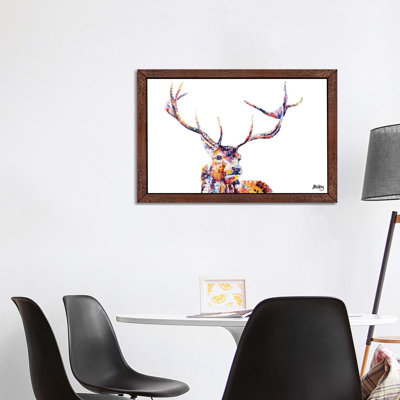 Red Stag by Becksy - Wrapped Canvas Print