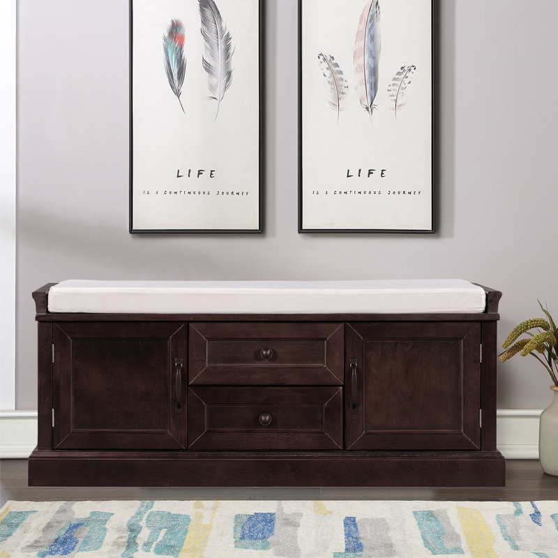 Ardilia Classic Storage Bench - 2 Drawers and 2 Cabinet, Espresso