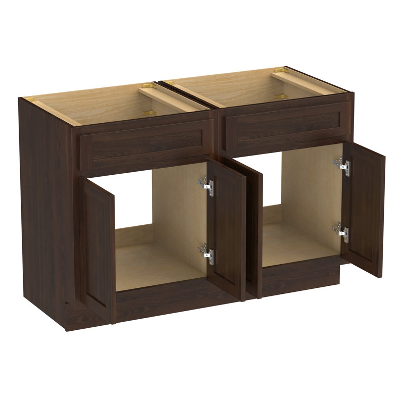 Base de meuble-lavabo double 48 po seulement, Brun