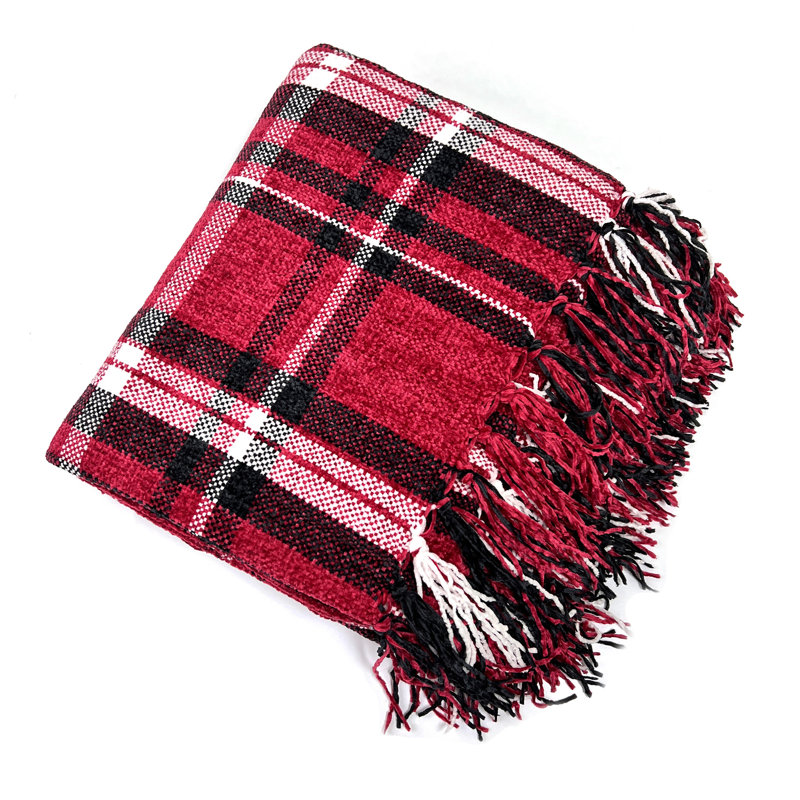 Jeté en chenille, Rouge
