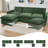 100" Chenille Sectional Couch With Two Ottomans-259962184