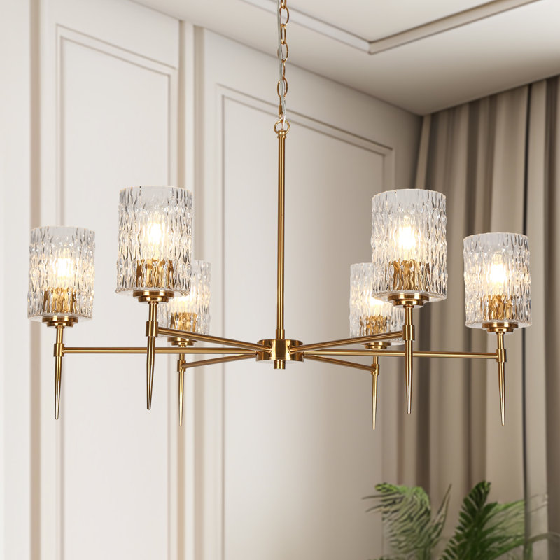 Lustre moderne 6 lumières à abat-jour Eton