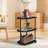 Black Semi-Circular Side Table with Wheels
