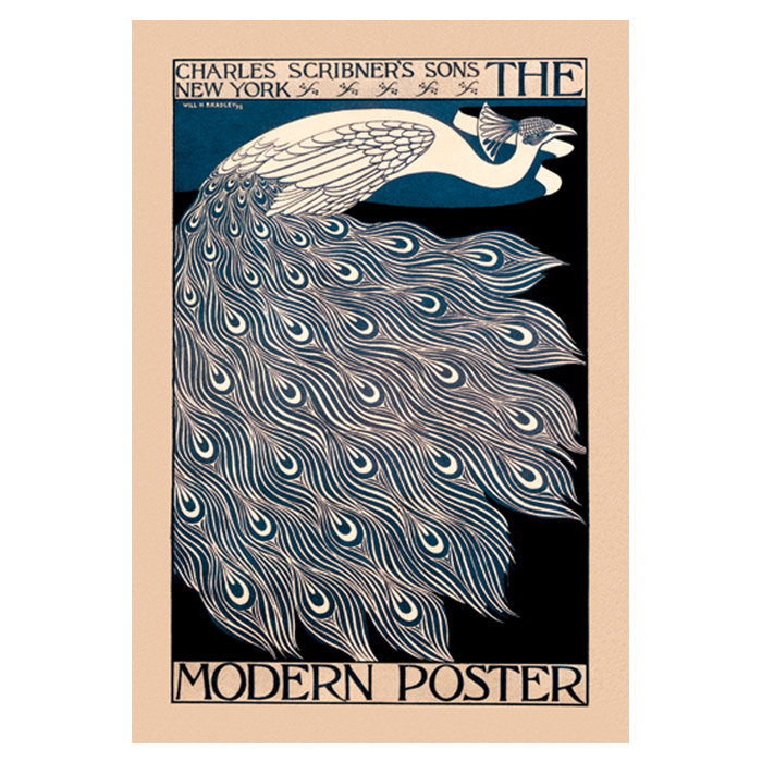 Affiche moderne par h. bradley, affiche rétro sur toile tendue, H 30 po x l 20 po x P 0,5 po