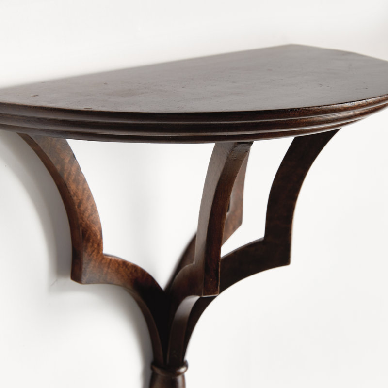 Gianinna Half-circle Mango Bracket Shelf, Brown
