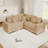 Oversized Cloud Modular Sectional, Corduroy Deep Seat With 10 Pillows-1283679404