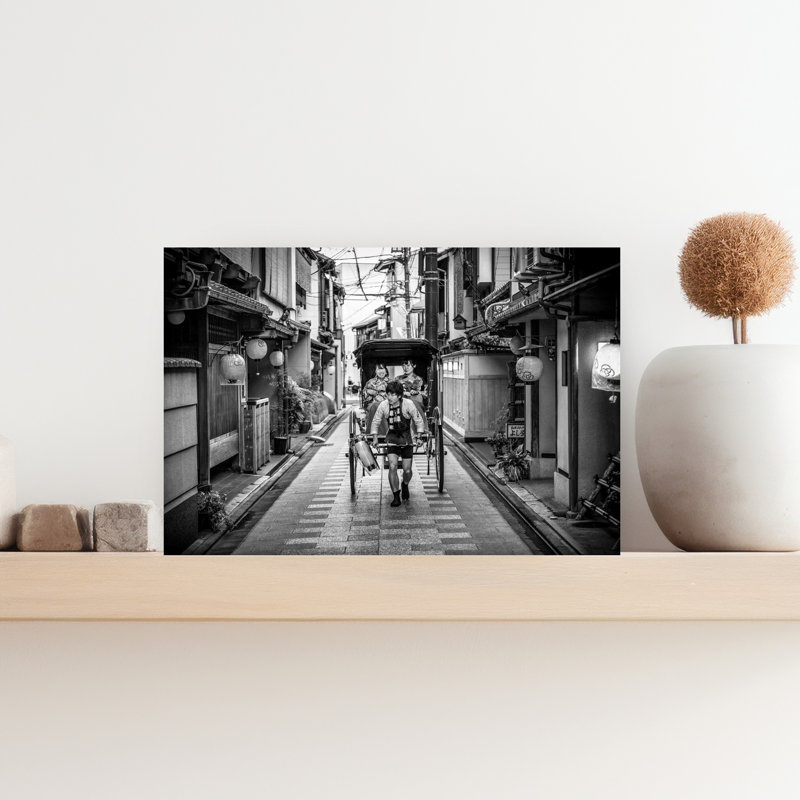 «Rickshaw japonais», impression d'art mural contemporain, H 12 po x l 18 po