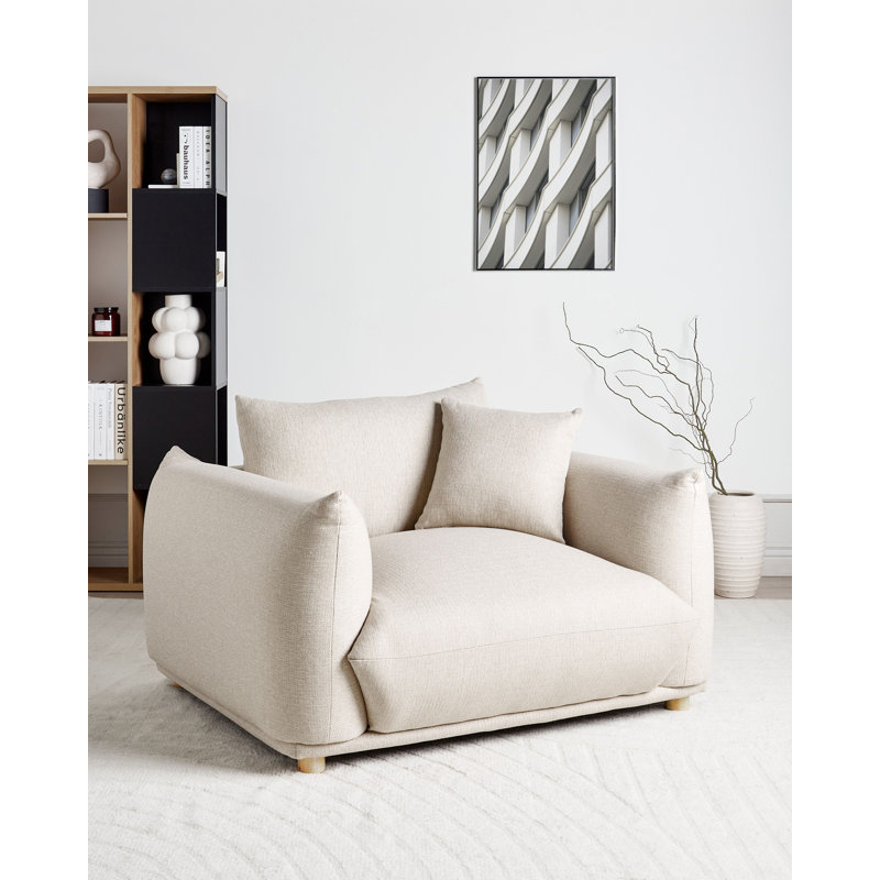 LUVOS Upholstered Armchair, Beige