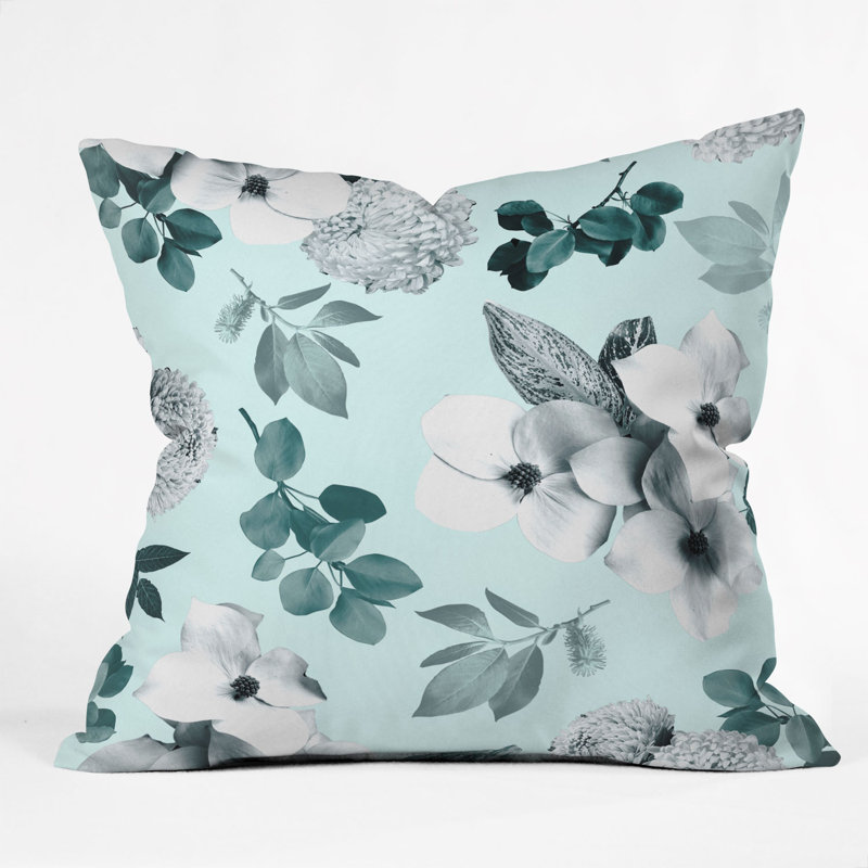 Night Bloom Moonlit Mint Indoor/Outdoor Throw Pillow