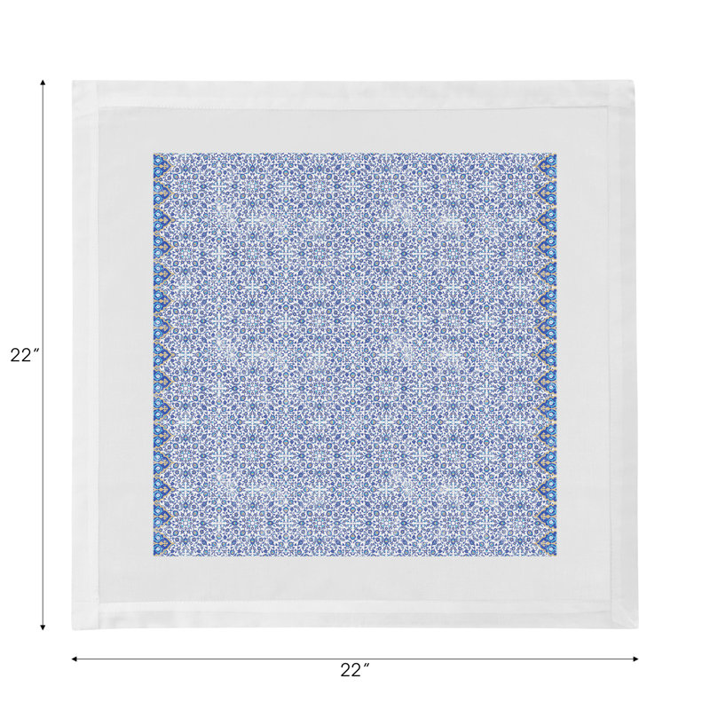 Iznik Cotton Sateen Dinner Napkins, Classic