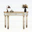 Console à miroir en demi-lune de 47 pouces avec verre cannelé et poignée en cristal, parfaite pour le vestibule ou le meuble-lavabo de chambre à coucher-1335455481