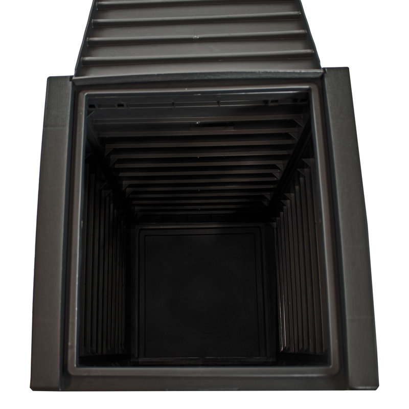 Black Polypropylene Resin Outdoor Trash Can with Lid, 39 Gallon