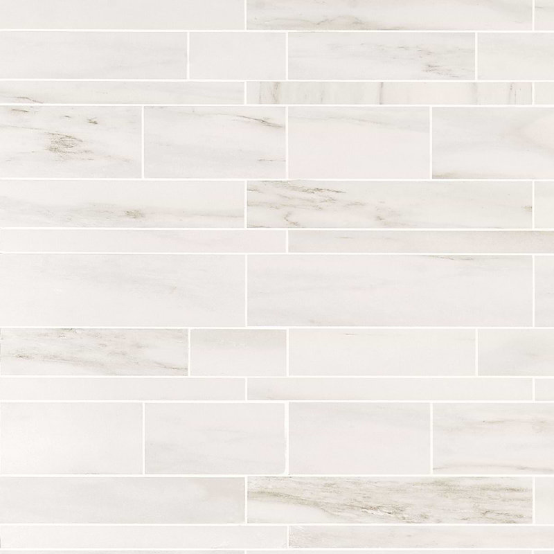 Dreamstone Railroad Porcelain Mosaic, Dolomite Snow Matte