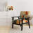 Full Moon Symphony Midcentury Abstract I - Upholstered Mid-Century Modern Arm Chair, Midcentury Abstract Accent Chair
