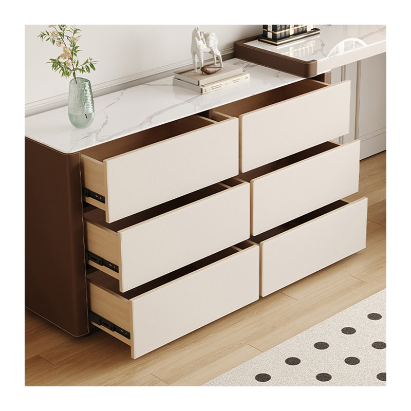 Coiffeuse, coiffeuse et armoire de rangement en cuir minimaliste moderne