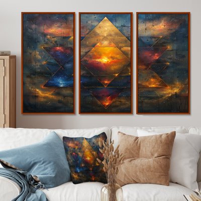 Double Star Arcane Hexagram - Geometric Wall Art Print Set