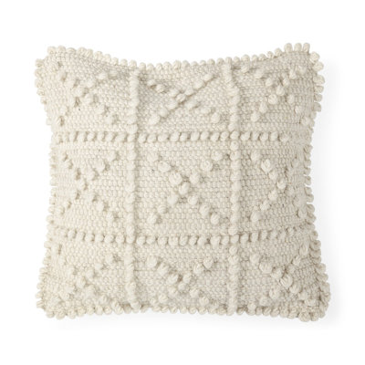 Housse de coussin blanc cassé
