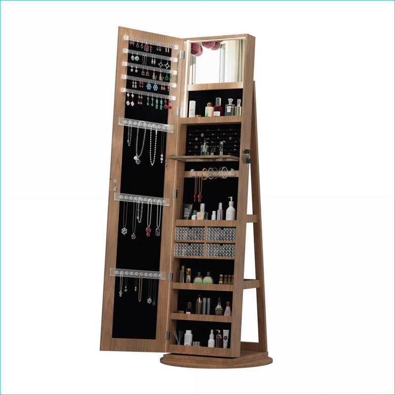 Armoire pour bijoux FlowLuxe, Noyer brun