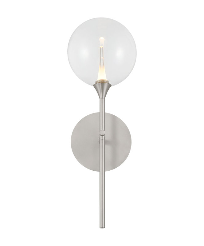 Iissa, applique murale, 19 po,, Clair, Nickel satiné