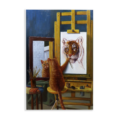 «Cat Confidence Self Portrait as a Tiger Funny», impression