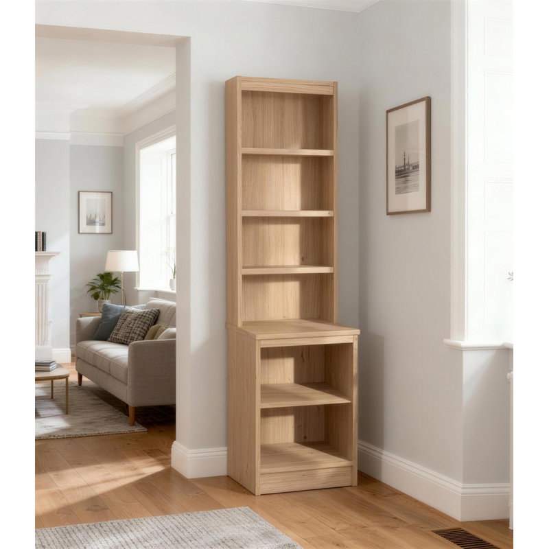 Brendalis 182cm H x 48cm W Standard Bookcase, Sandstone
