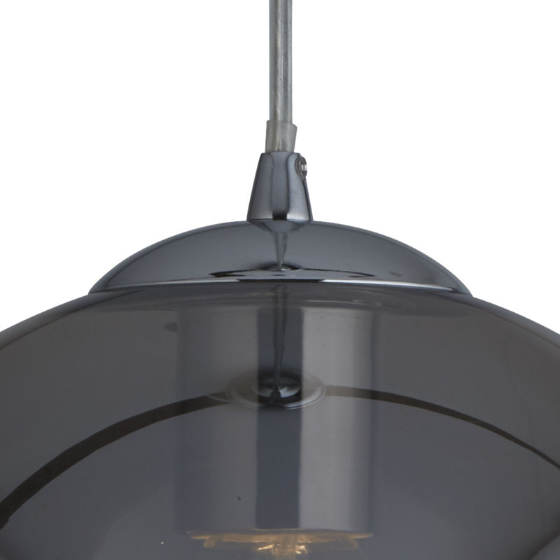 Esman 1 - Light Single Pendant, Chrome/Smoked Grey