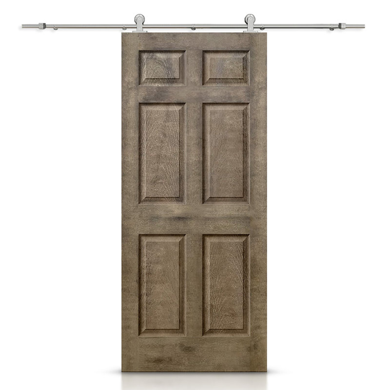 Porte standard lambrissée en bois manufacturé, 30 po x 80 po, Brun rétro