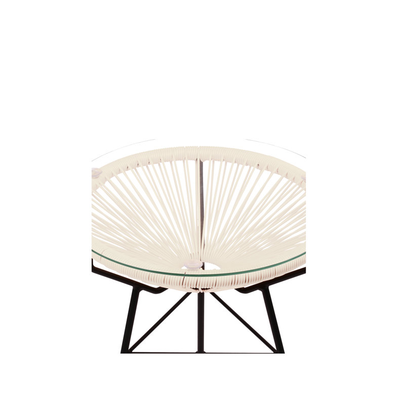 Table d'appoint d'extérieur moderne, Blanc, H 21 po x l 20 po x P 20 po