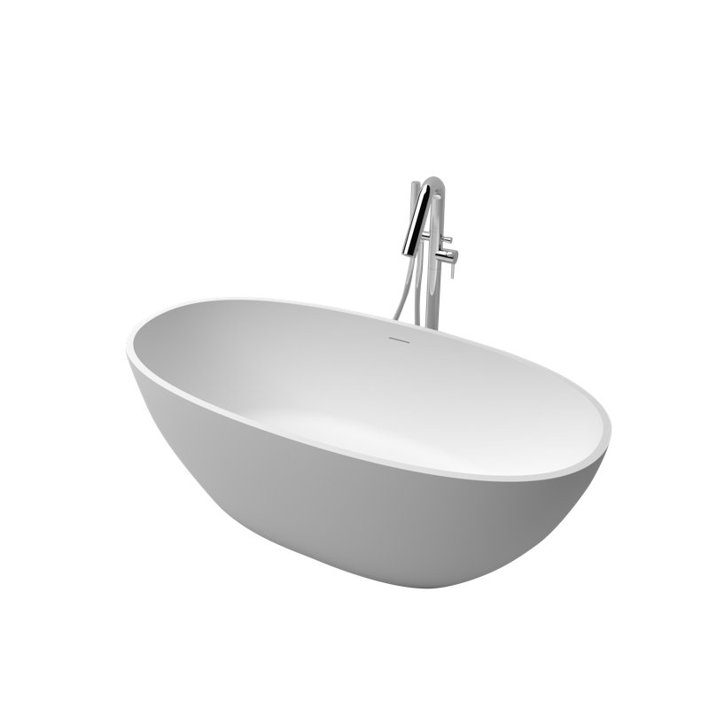 Baignoire de trempage autoportante à surface solide avec drain