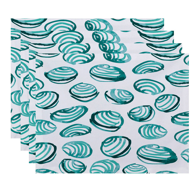 Eastbourne Polyester Geometric Rectangle Placemat, Aqua