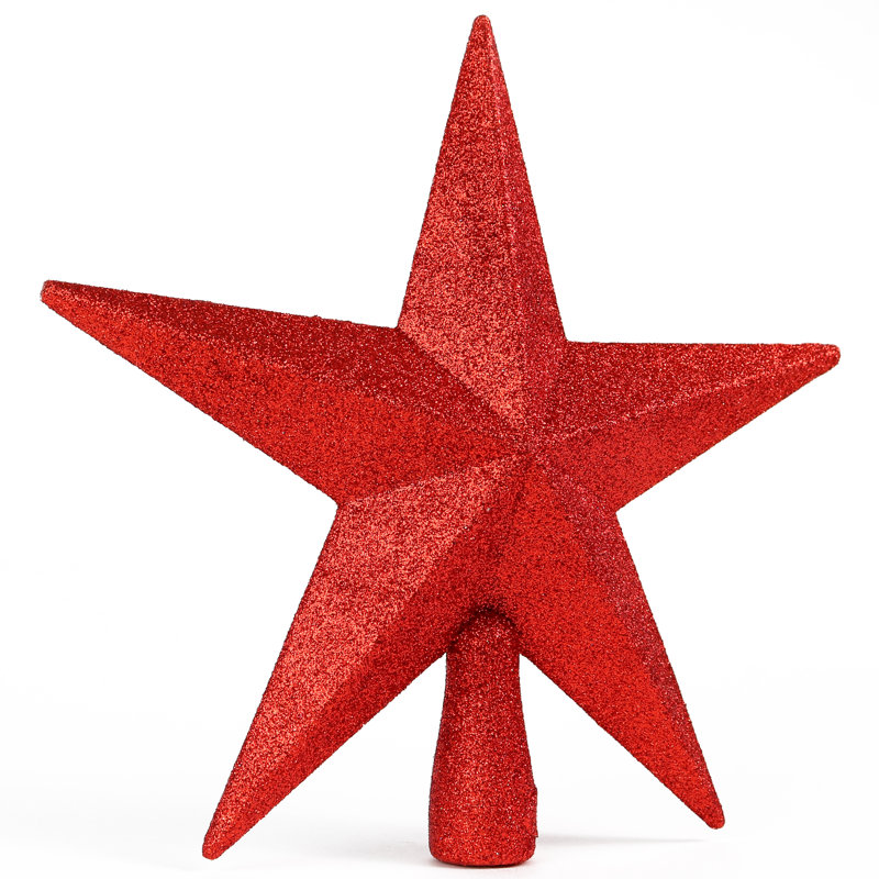 Glitter Star Tree Topper , Red