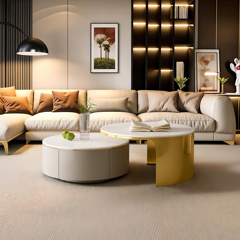 Solid Coffee Table with Storage