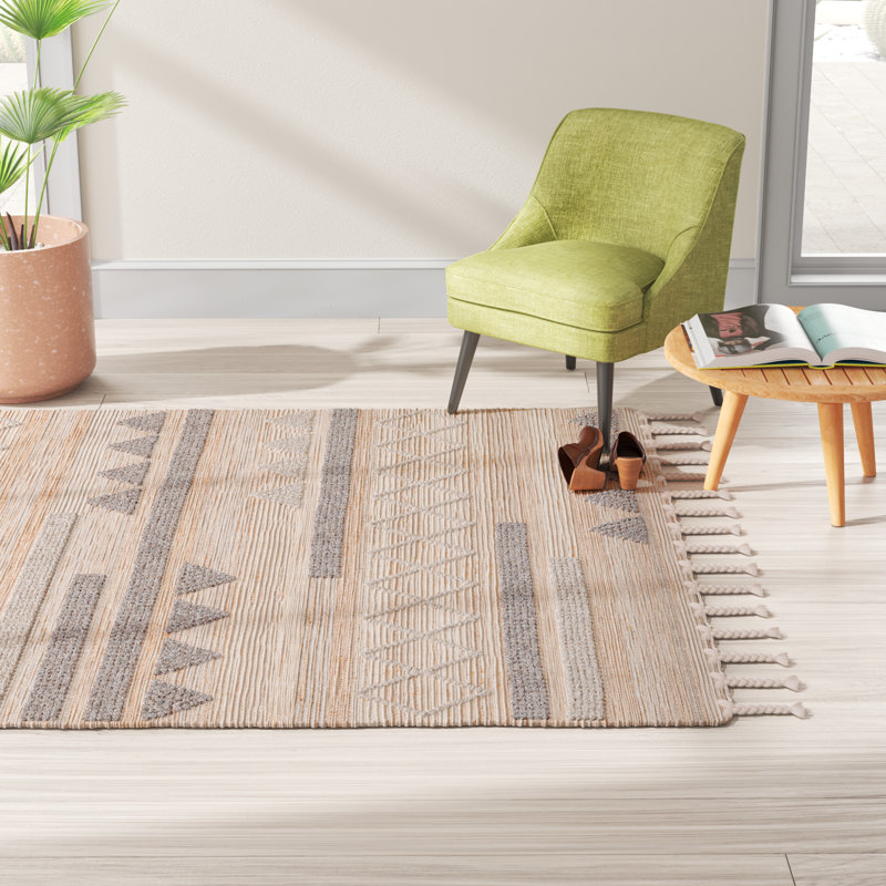 Dalke Southwestern Handmade Flatweave Natural/Beige/Gray Area Rug, Rectangle 8' x 10'