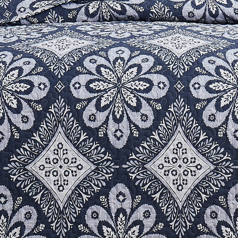 Tranquility Microfiber Quilt Set, Twin/Twin XL Quilt + 1 Sham, Gray