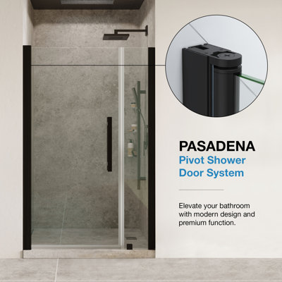 OVE Decors Pasadena 41 7/16 To 43 3/8 In. W X 72 In. H Alcove Frameless Pivot Shower Door , 2025