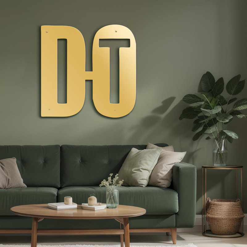 Décoration murale en métal, H 20 po x l 20 po x P 0,05 po, Or