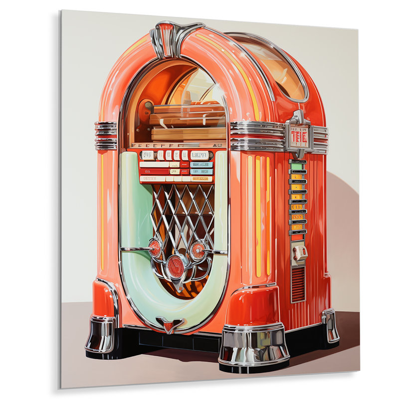 Minimalist Jukebox Melody 1 - Jukeboxes, art mural en métal, H 40 po x l 30 po x P 1,5 po
