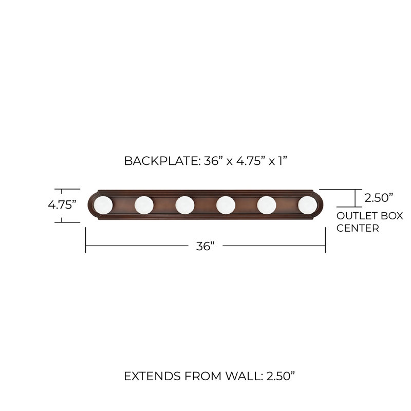 Lynwood 6 - Light Dimmable Bath Bar, Burnished Bronze