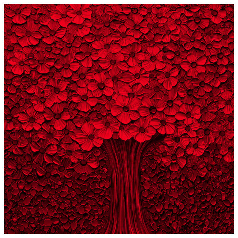 Coussins décoratifs Red Blossoming Tree, 18 x 18 pouces