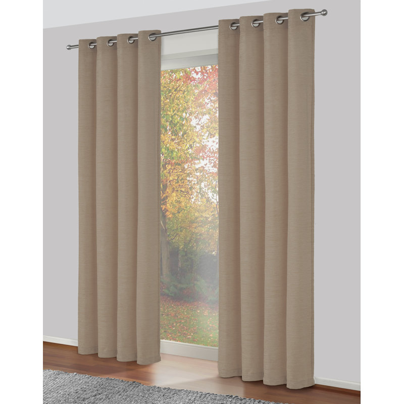 Breedlove Eyelet Room Darkening Single Curtain, Ochre, 270cm Width x 245cm Drop