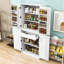 Armoire de cuisine avec 8 tablettes de porte, 3 tablettes réglables et un tiroir caché-84166317