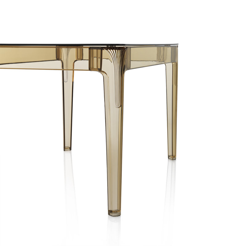 Mus Glass Top Dining Table, Yellow