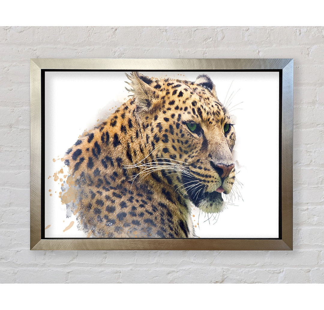 Gerahmter Druck Aquarell Splash Leopard