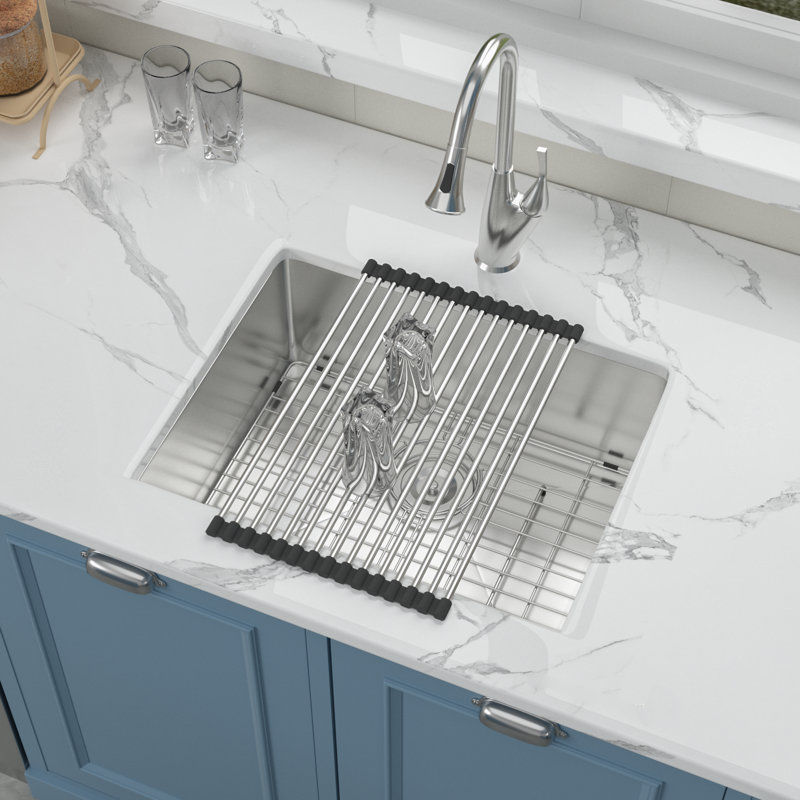 21''W x 18”D Undermount Single Bowl 304 Stainless Steel Kitchen Sink, 21" L x 18" W