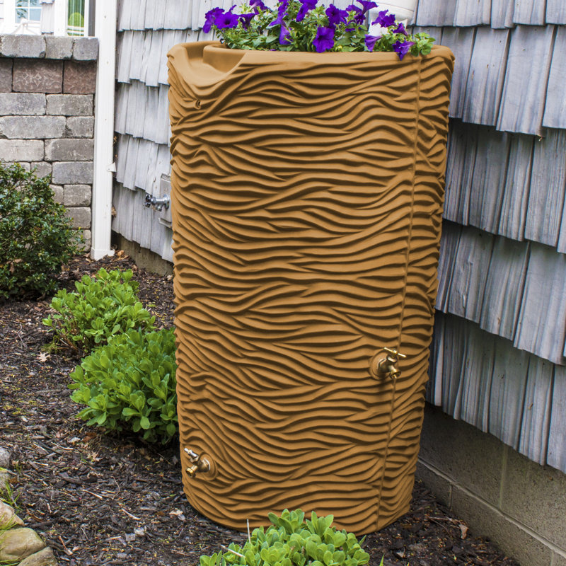 Whaley 65 gallons Baril de pluie en plastique, Terra Cotta