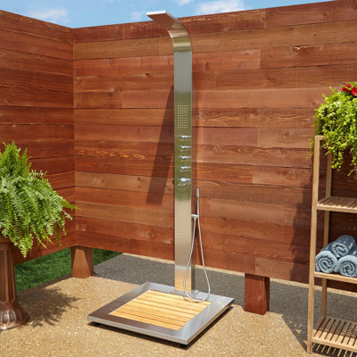 Alvin Temperature Controlled Stainless Steel Freestanding Outdoor Shower