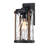 1-Light 13.9"H Matte Black And Barnwood Accents Outdoor Wall Lantern