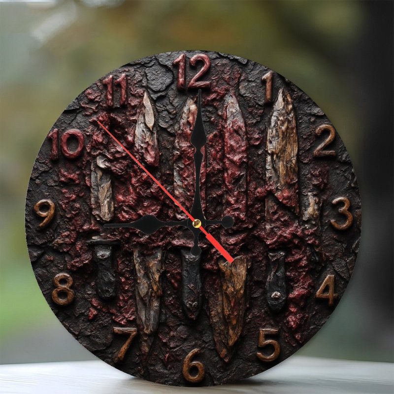 Horloge avec poignards sanglants